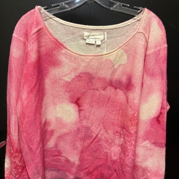 Anthropologies Pink and White 100% Cashmere Wool Sweater in Medium--Boho, Indie - Picture 1 of 2